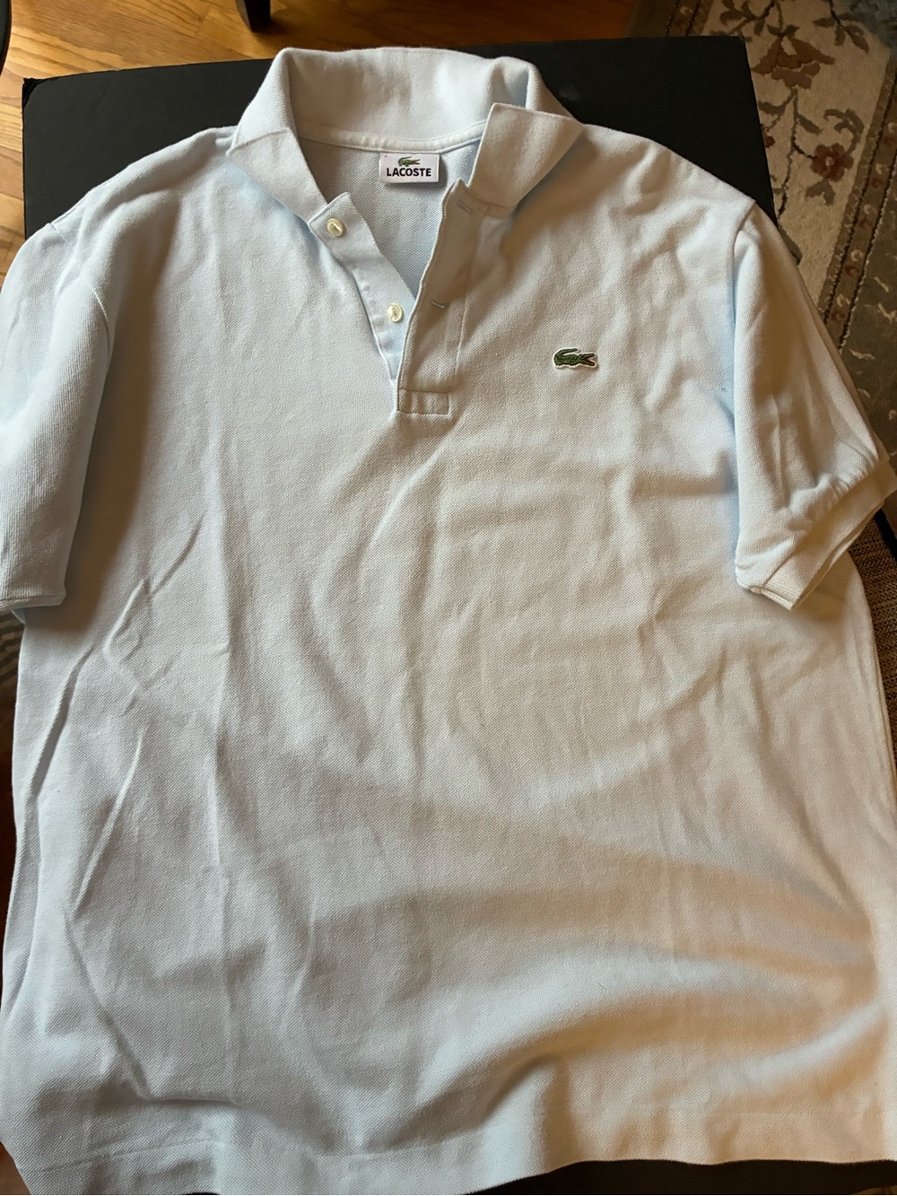 Lacoste Men's Pale Blue Piqué Polo with Crocodile Logo